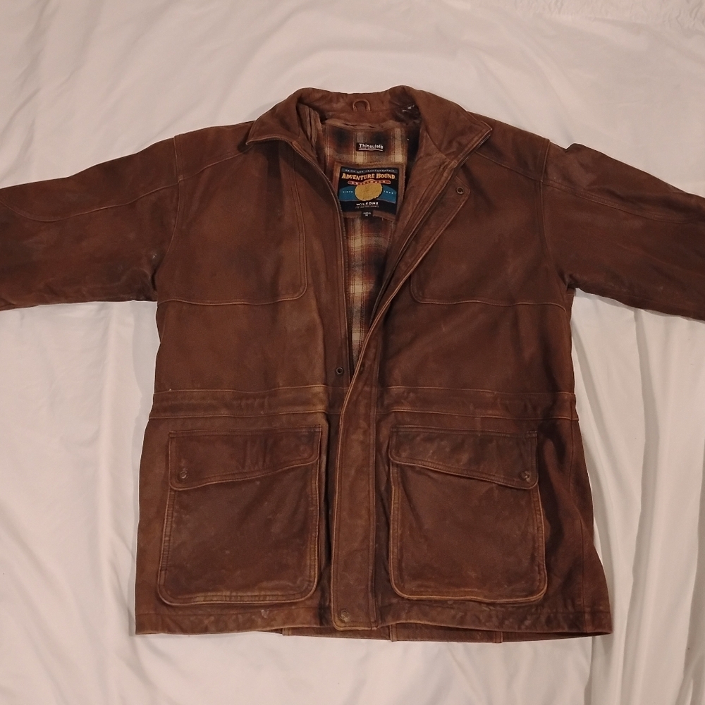 VTG Wilson Adventure Bound Leather Jacket Thinsulate Thermal Insulation Sz Med